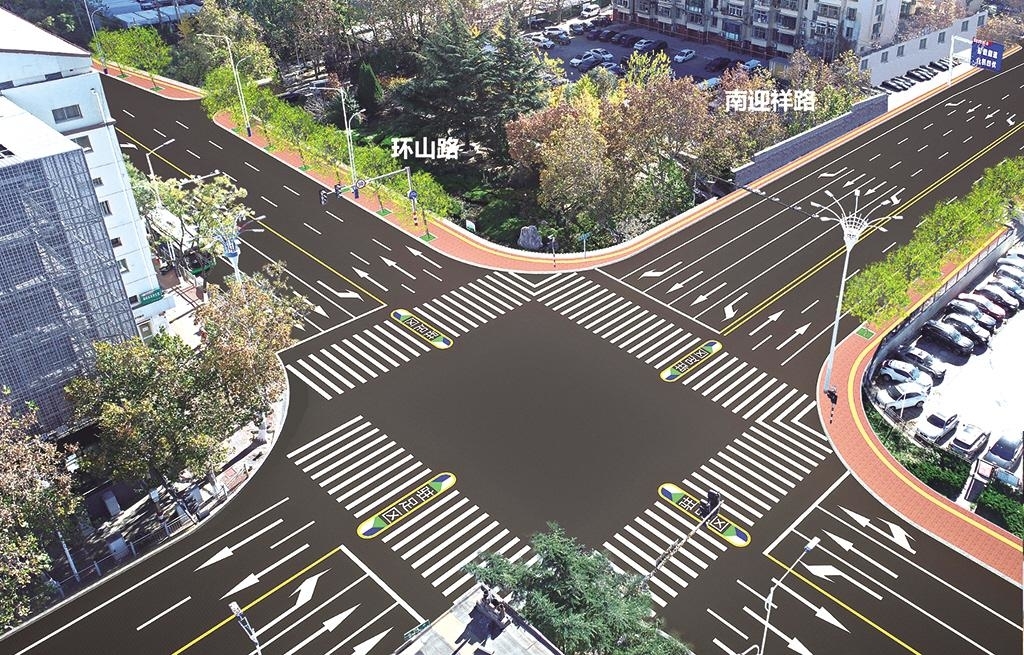 烟台市区这个路口将增2条车道(图1)