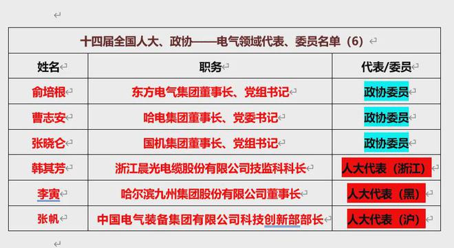 175名能源、电力领域两会代表、委员全名单！(图6)